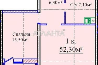 1-комнатная квартира по адресу ул. Жаботинского (площадь 52,3 м²) - Atlanta.ua - фото 4