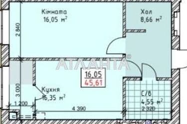 1-кімнатна квартира за адресою вул. Сахарова (площа 45,6 м²) - Atlanta.ua - фото 18