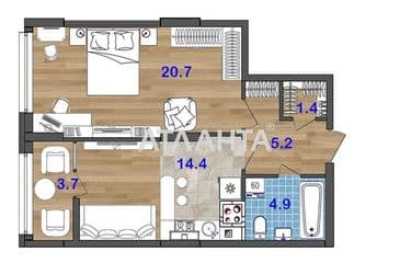 1-кімнатна квартира за адресою вул. Бочарова ген. (площа 50,4 м²) - Atlanta.ua - фото 6