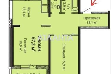 2-rooms apartment apartment by the address st. Varnenskaya (area 69,5 m²) - Atlanta.ua - photo 6