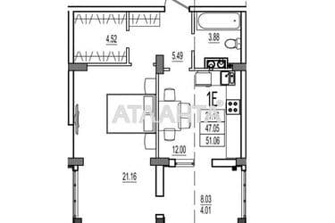 1-room apartment apartment by the address st. Stroitelnaya (area 52 m²) - Atlanta.ua - photo 12