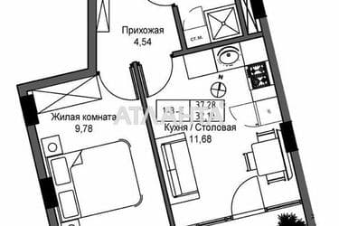 1-room apartment apartment by the address st. 7 km ovidiopolskoy dor (area 34,4 m²) - Atlanta.ua - photo 4