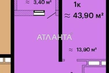1-кімнатна квартира за адресою вул. Жаботинського (площа 43,9 м²) - Atlanta.ua - фото 9
