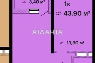 1-комнатная квартира по адресу ул. Жаботинского (площадь 43,9 м²) - Atlanta.ua - фото 9