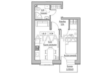 1-room apartment apartment by the address st. 7 km ovidiopolskoy dor (area 31,6 m²) - Atlanta.ua - photo 4