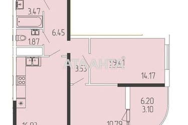 2-кімнатна квартира за адресою вул. Краснова (площа 59,4 м²) - Atlanta.ua - фото 16