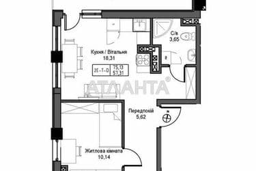 2-rooms apartment apartment by the address st. 7 km ovidiopolskoy dor (area 57,3 m²) - Atlanta.ua - photo 8