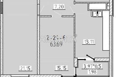 2-rooms apartment apartment by the address st. Krasnova (area 62,9 m²) - Atlanta.ua - photo 7