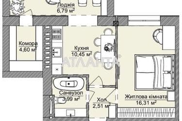 1-room apartment apartment by the address st. Dnepropetr dor Semena Paliya (area 44,7 m²) - Atlanta.ua - photo 4