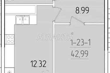 1-комнатная квартира по адресу ул. Краснова (площадь 42,8 м²) - Atlanta.ua - фото 8