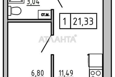 1-кімнатна квартира за адресою вул. Спрейсу (площа 21,3 м²) - Atlanta.ua - фото 17