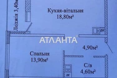 1-кімнатна квартира за адресою вул. Жаботинського (площа 44 м²) - Atlanta.ua - фото 7