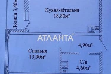 1-комнатная квартира по адресу ул. Жаботинского (площадь 44 м²) - Atlanta.ua - фото 7