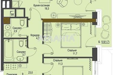 2-rooms apartment apartment by the address st. Frantsuzskiy bul Proletarskiy bul (area 62,4 m²) - Atlanta.ua - photo 10