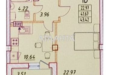 1-комнатная квартира по адресу Михаила Жванецкого бул. (площадь 44 м²) - Atlanta.ua - фото 9