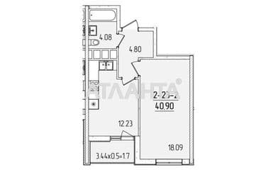 1-кімнатна квартира за адресою вул. Краснова (площа 40,9 м²) - Atlanta.ua - фото 8