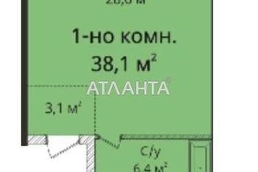 1-кімнатна квартира за адресою вул. Гагарінське плато (площа 38,1 м²) - Atlanta.ua - фото 4