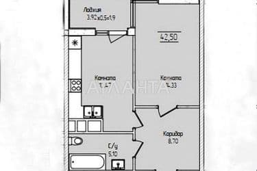 1-комнатная квартира по адресу ул. Краснова (площадь 42,5 м²) - Atlanta.ua - фото 6