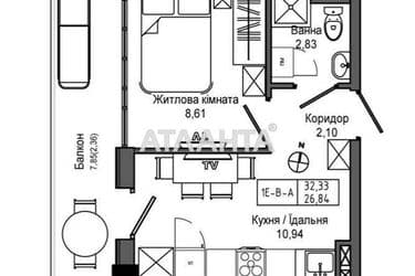 1-кімнатна квартира за адресою 7 км Овідіопольської дор. (площа 33,3 м²) - Atlanta.ua - фото 3