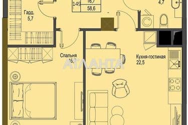 1-кімнатна квартира за адресою вул. Французький бульв. (площа 58,6 м²) - Atlanta.ua - фото 7