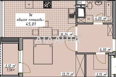 1-кімнатна квартира за адресою Курортний пров. (площа 45,0 м²) - Atlanta.ua - фото 22