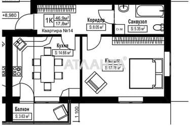 1-кімнатна квартира за адресою вул. Весняна (площа 47 м²) - Atlanta.ua - фото 11
