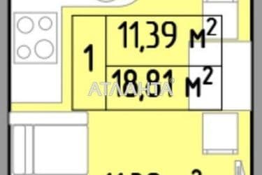 1-кімнатна квартира за адресою вул. Пішонівська (площа 18,9 м²) - Atlanta.ua - фото 12