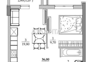 1-кімнатна квартира за адресою вул. Вільямса ак. (площа 36 м²) - Atlanta.ua - фото 10