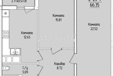 2-кімнатна квартира за адресою вул. Краснова (площа 66,4 м²) - Atlanta.ua - фото 14