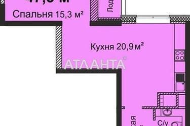 1-комнатная квартира по адресу ул. Варненская (площадь 50 м²) - Atlanta.ua - фото 13