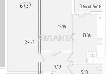 2-кімнатна квартира за адресою вул. Краснова (площа 67,4 м²) - Atlanta.ua - фото 9