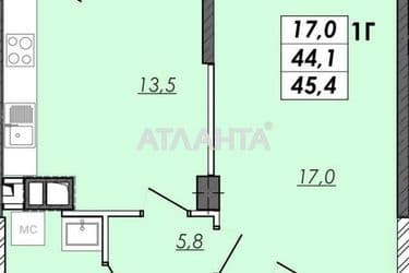 1-комнатная квартира по адресу Овидиопольская дор. (площадь 45,4 м²) - Atlanta.ua - фото 10