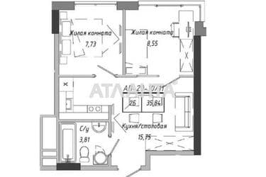 1-кімнатна квартира за адресою 7 км Овідіопольської дор. (площа 36,1 м²) - Atlanta.ua - фото 10