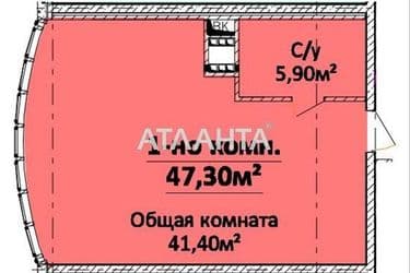 1-room apartment apartment by the address st. Gagarina pr (area 47,3 m²) - Atlanta.ua - photo 38