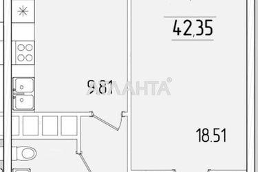 1-кімнатна квартира за адресою вул. Краснова (площа 42,4 м²) - Atlanta.ua - фото 17