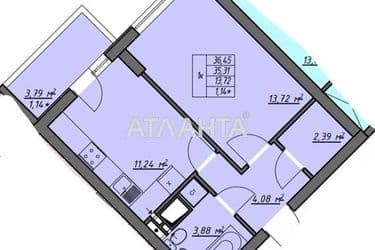 1-кімнатна квартира за адресою вул. Воробйова ак. (площа 36,9 м²) - Atlanta.ua - фото 33