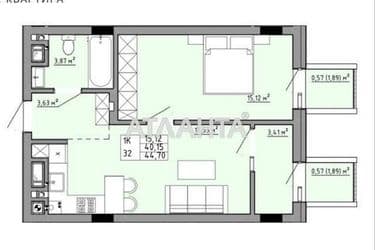 1-комнатная квартира по адресу ул. Орлика Пилипа (площадь 44,7 м²) - Atlanta.ua - фото 7
