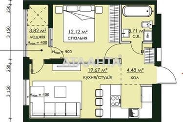 1-комнатная квартира по адресу Городницкая ул. (площадь 43,8 м²) - Atlanta.ua - фото 27