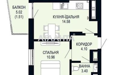 1-room apartment apartment by the address st. Shchurata V ul (area 34,6 m²) - Atlanta.ua - photo 15