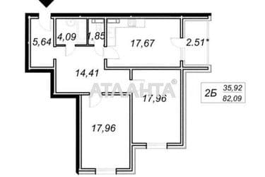 2-комнатная квартира по адресу ул. Кургузова (площадь 82 м²) - Atlanta.ua - фото 22