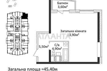 1-room apartment apartment by the address st. Gagarina pr (area 46,9 m²) - Atlanta.ua - photo 9