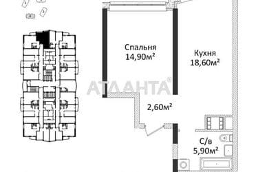 1-кімнатна квартира за адресою Гагаріна пр. (площа 42 м²) - Atlanta.ua - фото 7