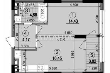 1-комнатная квартира по адресу ул. Олександра Олеся (площадь 43,6 м²) - Atlanta.ua - фото 22