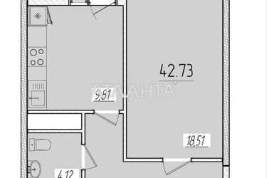 1-комнатная квартира по адресу ул. Краснова (площадь 43 м²) - Atlanta.ua - фото 7