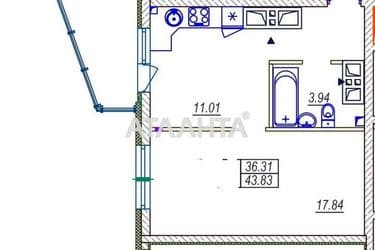 1-комнатная квартира по адресу ул. Среднефонтанская (площадь 43,8 м²) - Atlanta.ua - фото 7