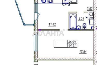 1-комнатная квартира по адресу ул. Среднефонтанская (площадь 44,5 м²) - Atlanta.ua - фото 7