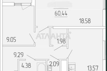 2-кімнатна квартира за адресою вул. Краснова (площа 60,4 м²) - Atlanta.ua - фото 7