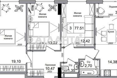 3-rooms apartment apartment by the address st. 7 km ovidiopolskoy dor (area 77,5 m²) - Atlanta.ua - photo 10