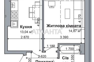 1-кімнатна квартира за адресою Грушевського пр. (площа 37,7 м²) - Atlanta.ua - фото 32