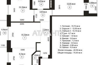 3-кімнатна квартира за адресою вул. Макіївська (площа 70,4 м²) - Atlanta.ua - фото 30